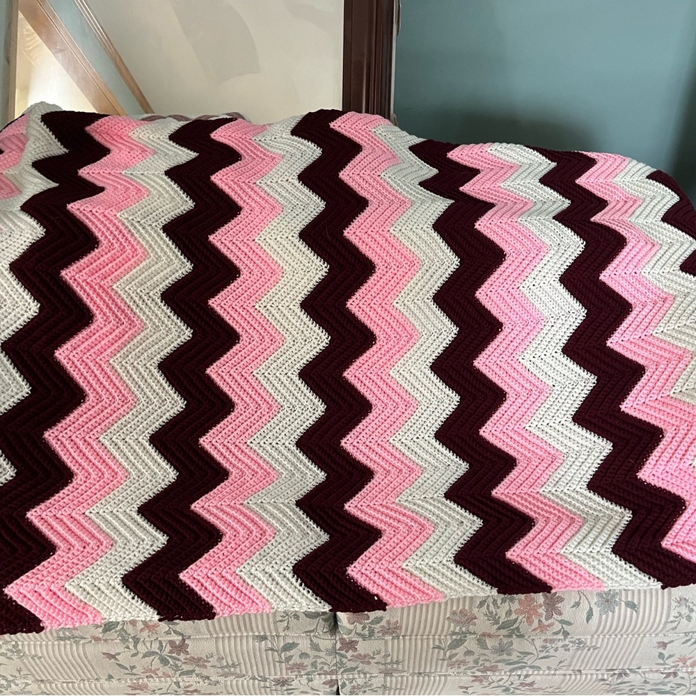 Hand made beautiful, warm afghan blanket.  NEW